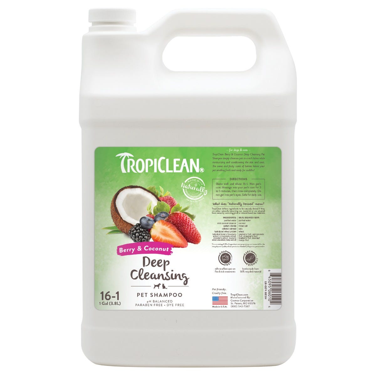 TropiClean Berry Coco Deep Clean Dog Grooming Shampoo Gallon