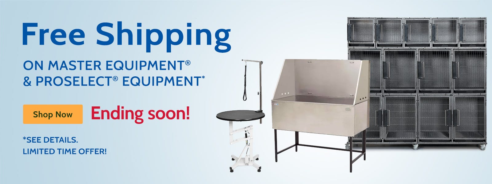 Free Shipping on Master Equipment and Pro Select Equipment